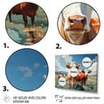 thumbnail image 3 of Designart "Grazers Geometric Cattle Pastoral art painting II" Animals Floater Framed Canvas Wall Art, 3 of 7