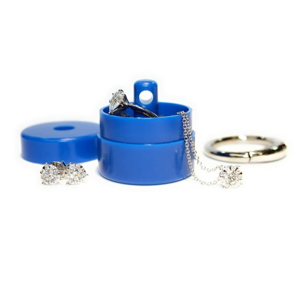 Lion Latch: As Seen On Shark Tank Jewelry Box Case Traveling Jewelry Holder Storage Pill Box Keychain Container Single - Blue