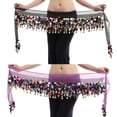thumbnail image 6 of Zonghan New Fashion Multi Color Chiffon Belly Dance Hip Wrap Scarf Coin Sequin Waistband Skirt Drop Shipping Black, 6 of 6