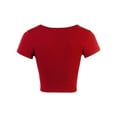 thumbnail image 3 of A2Y Women's Scoop Neck Short Sleeve Basic Crop Top Bred L, 3 of 5