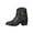 Black, variant on Fesfesfes Faux-Leather Boots for Women Shoes Pointed Toe Color Warm Casual Retro Low Heel Stitching Fashion Belt Middle Ankle Boots 8.5(41)