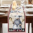 thumbnail image 3 of Table Runners 72 Inches Long Dress Scarves, Vintage Gnomes Farmhouse Kitchen Table Runner, Coffee Tablerunners, Black Red Checkered Retro Art 18x72 Inch, 3 of 9
