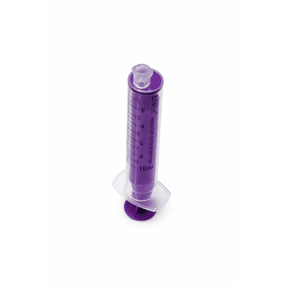 ENFit® Reusable Sterile Syringe with O-Ring - 10ml (10-pack, Individually Packaged, Purple Plunger, DEHP/Latex Free)