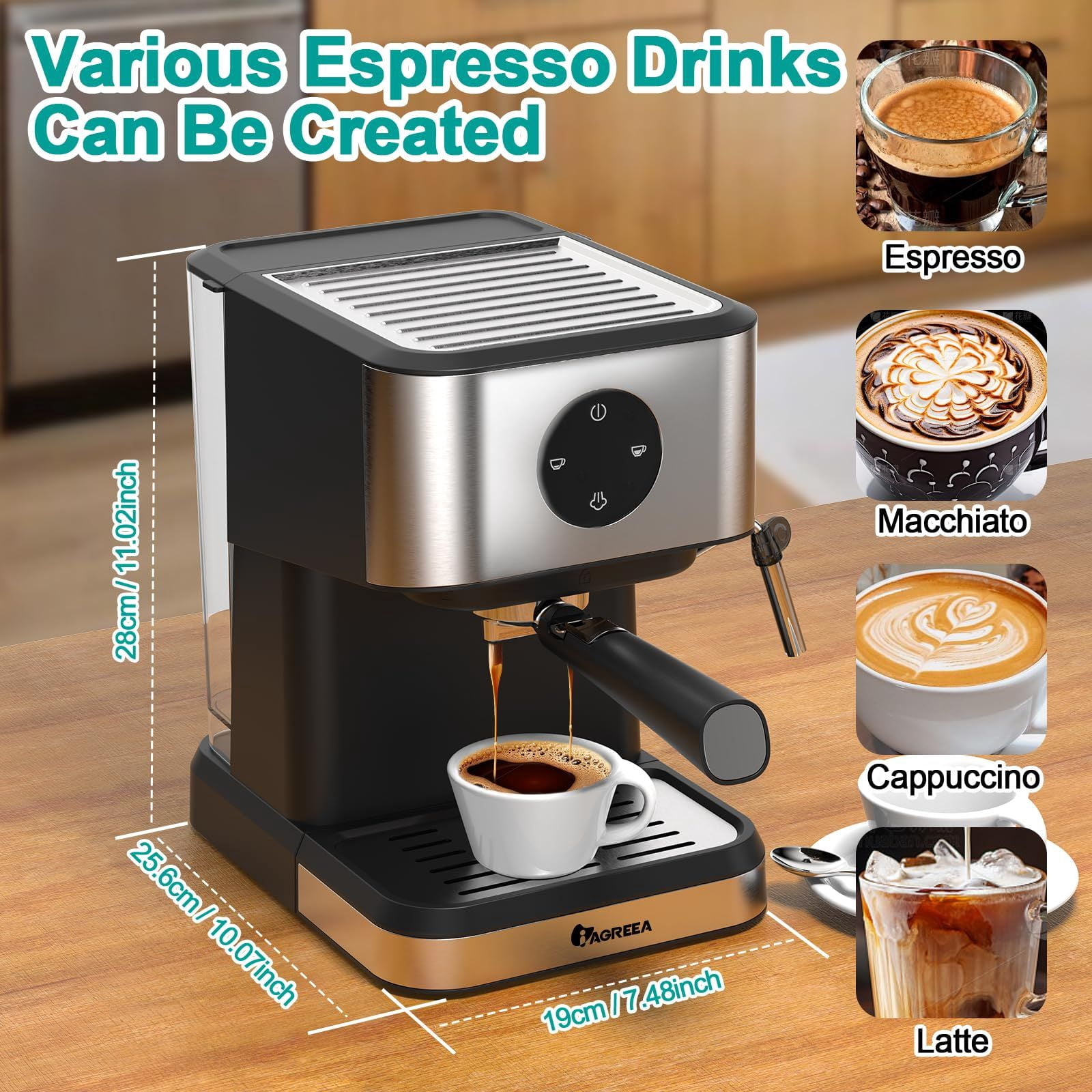 Unbranded Espresso Machine, 20 Bar High Pressure, 50 OZ Detachable, For Barista And Home Lattes And Cappuccinos