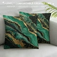thumbnail image 3 of Fenyluxe Green Black Gold Decorative Square Throw Pillow Covers Short Plush Sofa Couch Home Decoration Pillowcase Aesthetic Style 1PC 22x22in, 3 of 5