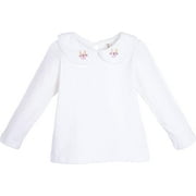 ContiKids Embroidery Peter Pan Collar Bunny Long Sleeve T-Shirts Blouse, 2-7 Years