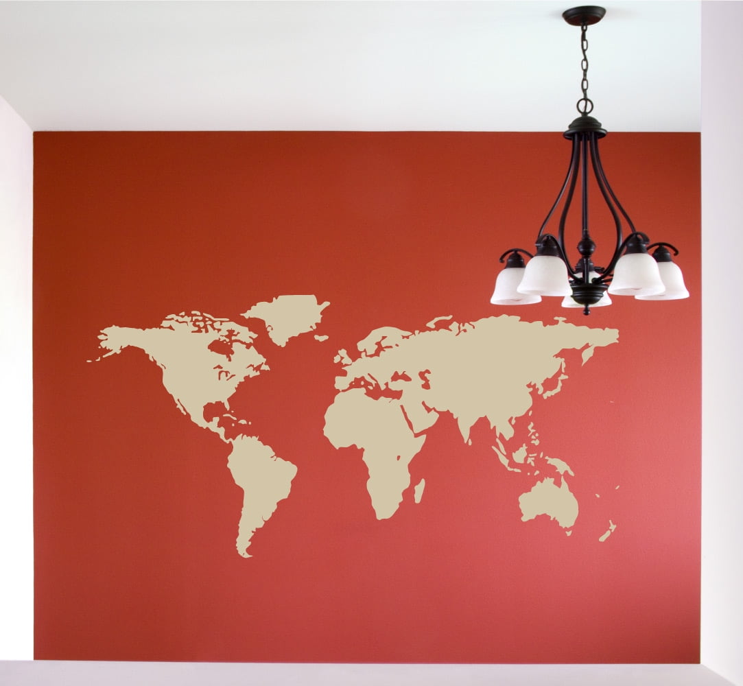 World Map Wall Art Earth Atlas Decal Sticker