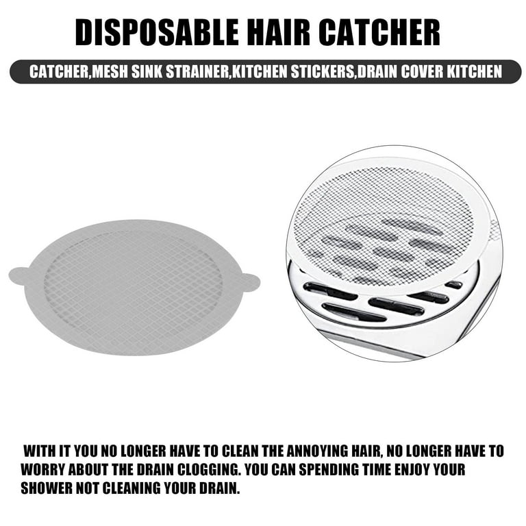 50 Pcs Disposable Shower Drain Hair Catcher Mesh Stickers, Anti Clogging  Floor Sink Strainer, Showe