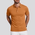 thumbnail image 2 of YODETEY Men's & Big Men's Everyday Pique Polos, Moisture Casual Collared Shirt,Orange,Size S-3XL, 2 of 8