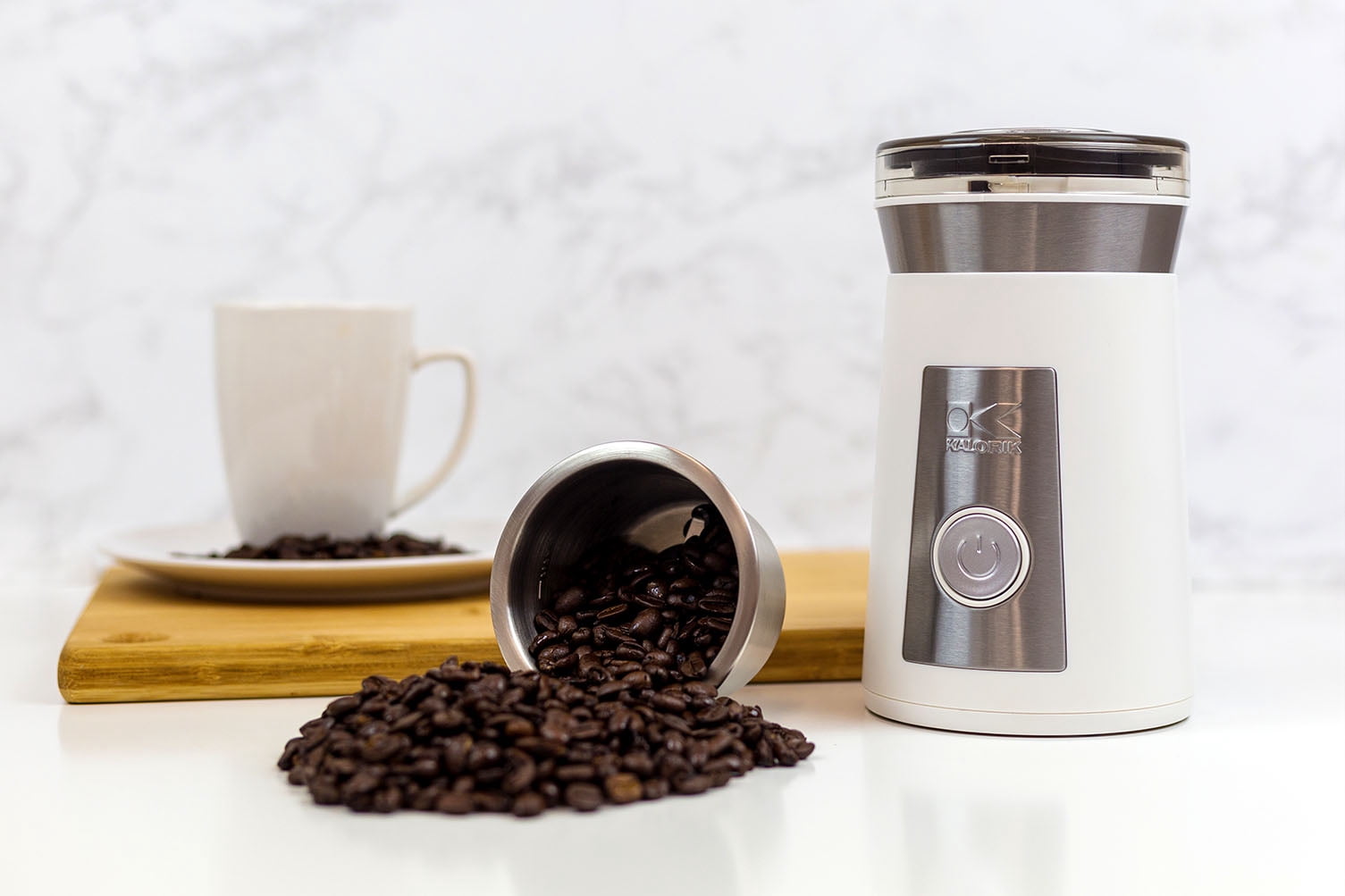 Kalorik White and Stainless Steel Coffee and Herb Grinder