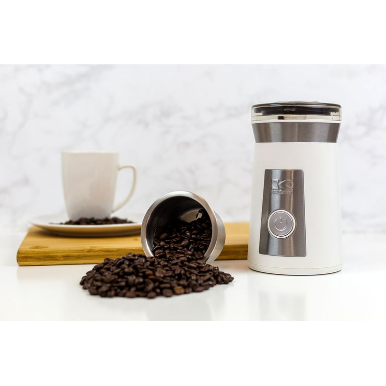 Kalorik® Coffee and Spice Grinder, White and Stainless Steel