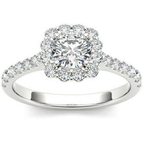 1-1/4 Carat T.W. Diamond Single Halo 14kt White Gold Engagement Ring