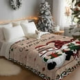 thumbnail image 3 of Merry Christmas Flannel Blanket for Bed,Travel and Camping, Winter Xmas Dwarfs Poinsettia Red Green Wooden Super Soft Cozy Blanket for All Seasons 50"x80", 3 of 9