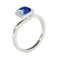 thumbnail image 4 of Mauli Jewels Rings for Women 2.35 Carat Diamond And Cushion Cut Created Sapphire Ring prong 10K Solid Rose, White & Yellow Gold, 4 of 7