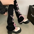 thumbnail image 5 of YooGuoGuo Leg Warmers for Women Cute Punk Y2k Stars Japanese Style Covers Girls Bowtie Lace Straps Cotton Knitted Kawaii Trumpet, 5 of 7