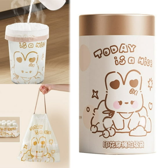Wozhilaka Trash Bags Disposable Garbage Bag Thickened Flat Mouth with Rolled Garbage Bag Garbage Bag Ideal for Kitchen and Bathroom Trash Storage