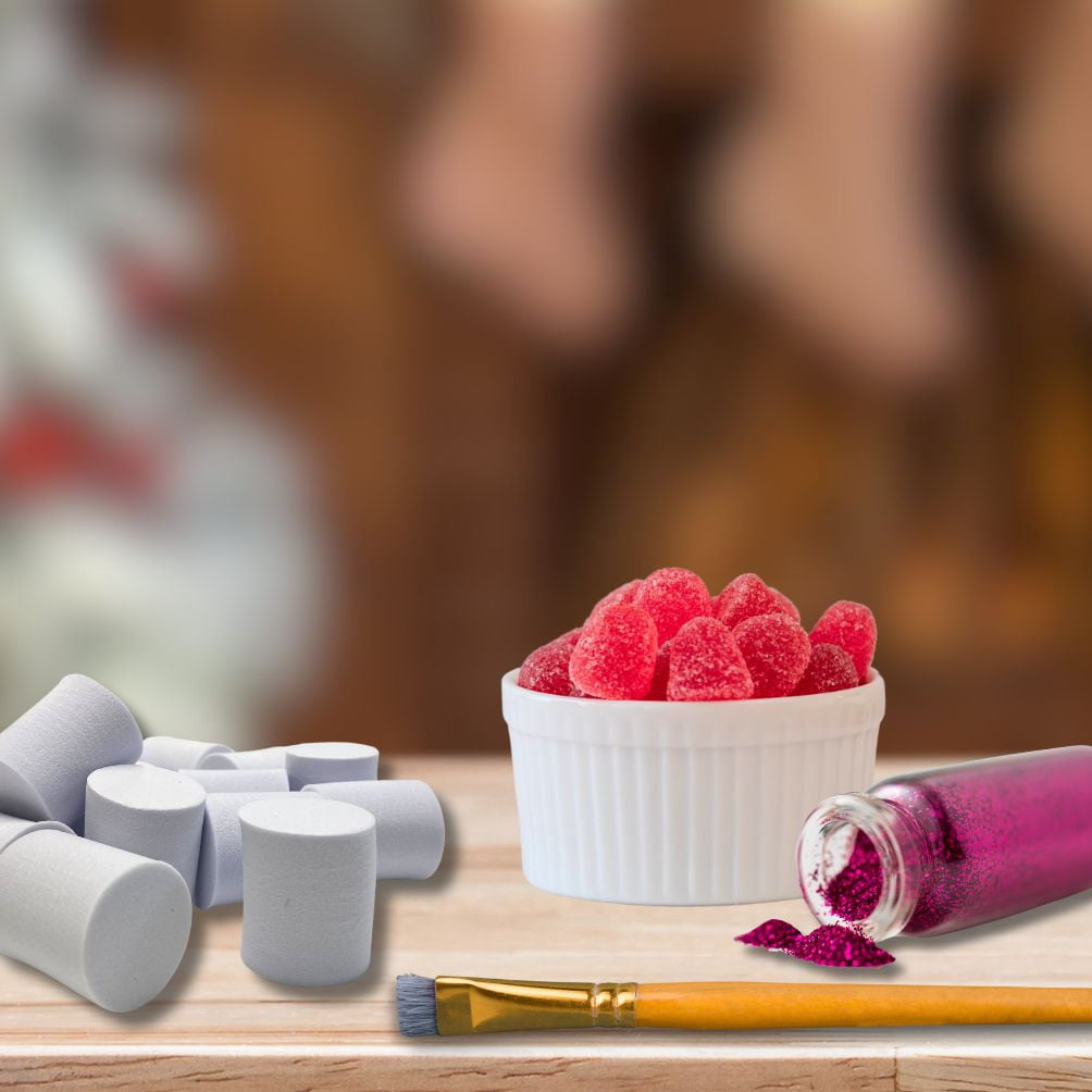 60pc Foam Marshmallow Shapes - for DIY Marshmallows & Gumdrops - Factory Direct Craft