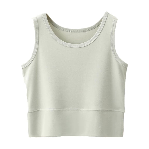 Women Athletic Yoga Tank Tops Summer Casual Crewneck Cropped Sleeveless Tshirts Workout Stretch Solid Color Slim Camisole