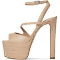 thumbnail image 5 of Steve Madden Larssa Blush Stiletto Heel Ankle Strap Peep Toe Heeled Sandals (Blush, 10), 5 of 9