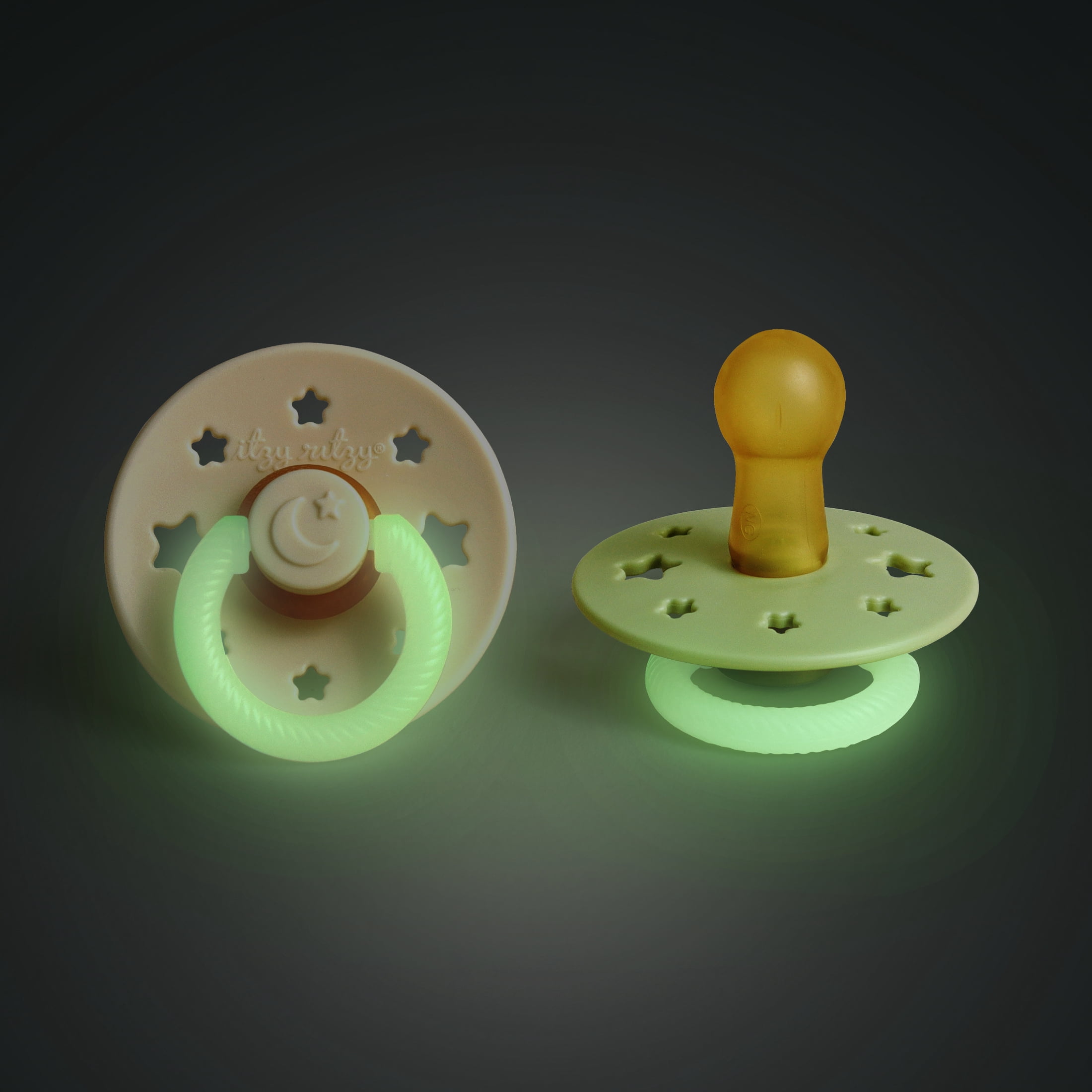 Itzy Soother™ Natural Rubber Pacifier Set of 2 Glow in the Dark 6-18m