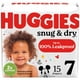 thumbnail image 1 of Pañales HUGGIES Snug & Dry Talla 7 para más de 18,6 kg, Paquete de 15, 1 of 9