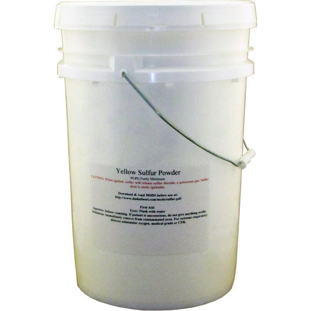 50 lb Pail of Ground Yellow Sulfur Powder Commercial Grade Pure