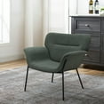 thumbnail image 6 of Leah 32 Inch Accent Chair, Woven Fabric Upholstery, Angled Metal Legs, Ivy, 6 of 6