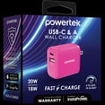 thumbnail image 3 of Liquipel Powertek 20W A/C Combo Wall Charger Light-Up - Pink, 3 of 7