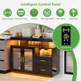 thumbnail image 3 of 40" LED Buffet Cabinet with Wireless Charging Station,Auto Sensor Coffee Bar Cabinet with 2 Doors and 2 Drawers,Modern Kitchen Buffet Sideboard for Living Room(Black), 3 of 14