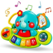 Baby Music Toys Elephant Piano Keyboard Learning Educational Toys for Infant 3 6 9 12 18 24 Months Light UP Baby Piano Toys Gift Toys for 1 2 3 Year Old Newborn Baby Toddlers Boys Girls