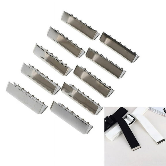 10Pc 1.5" Metal Belt Buckle End Tip For Cotton Webbing Tag Bag Key Fob Cha F WA