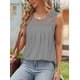 thumbnail image 3 of Camisa Plisada de Encaje Sin Mangas, Blusa de Verano, Túnica Gris XL, 3 of 4