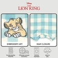 thumbnail image 3 of Disney Lion King Baby Boys' Sleeveless Cotton Gauze Button Romper Sage Green Gingham Simba, 3 of 6