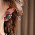 thumbnail image 4 of SIEYIO Delicate Vintage Flower Jewelry Ear Studs Turquoise Charm Elegant Women Earrings, 4 of 9
