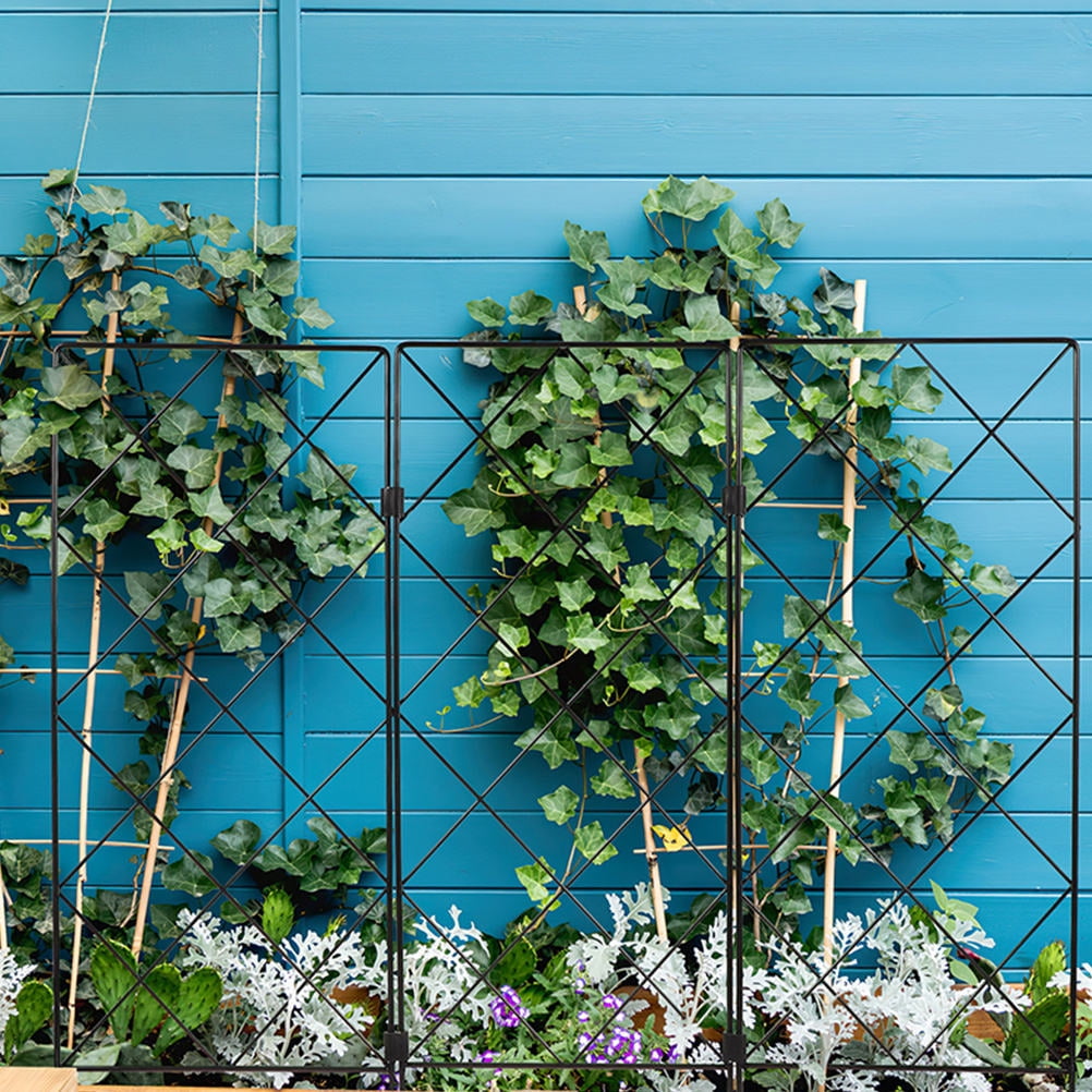 Mobestech 2Pcs Iron Plant Trellis Black Vine Climbing Rack for Indoor and Outdoor Garden Plants