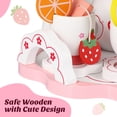 thumbnail image 4 of MasteelfCA Wooden Tea Set Kids Tea Ware Toys Creative Children Pretend Play Food Kitchen Toys Set Wood Tea Cup Teapot Toys, 4 of 8