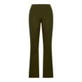 thumbnail image 5 of Women Flare Leggings Crossover Yoga Pants Tummy Control High Waisted Wide Leg Pants Petite Stretchy Casual Sweatpants, 5 of 6