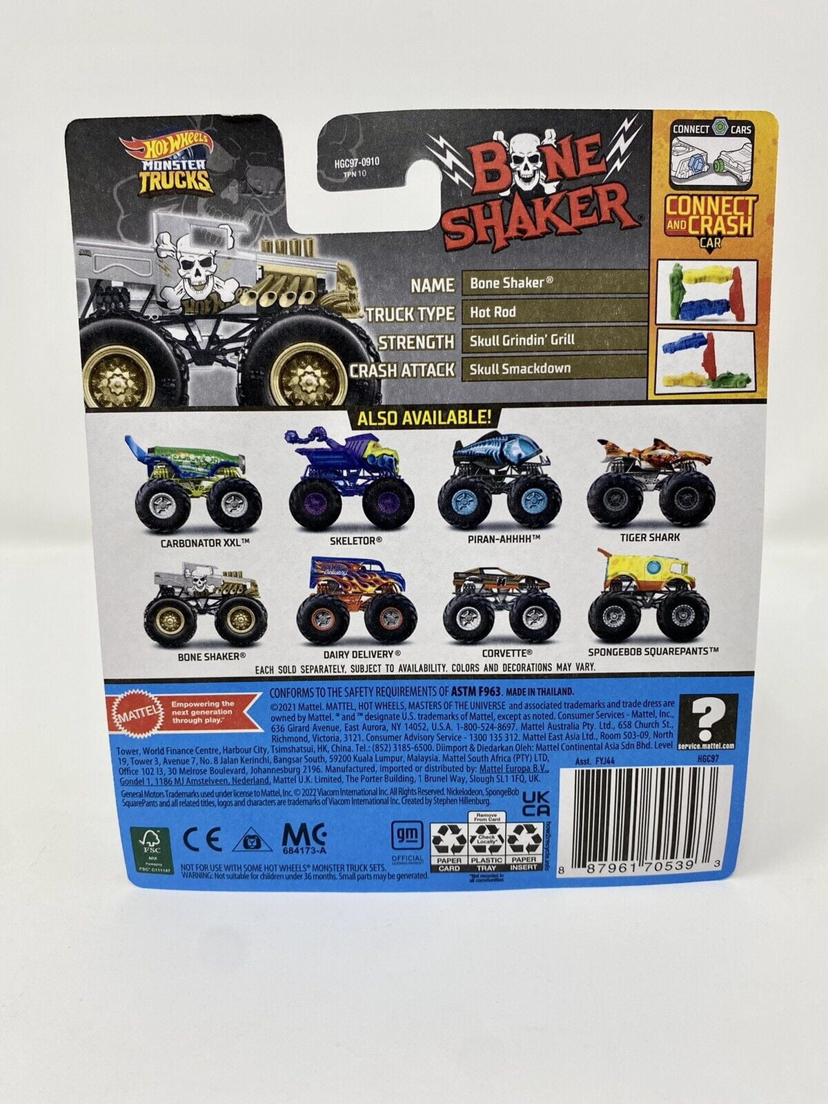 Hot Wheels Monster Trucks Silver & Gold BONE SHAKER - Walmart.com