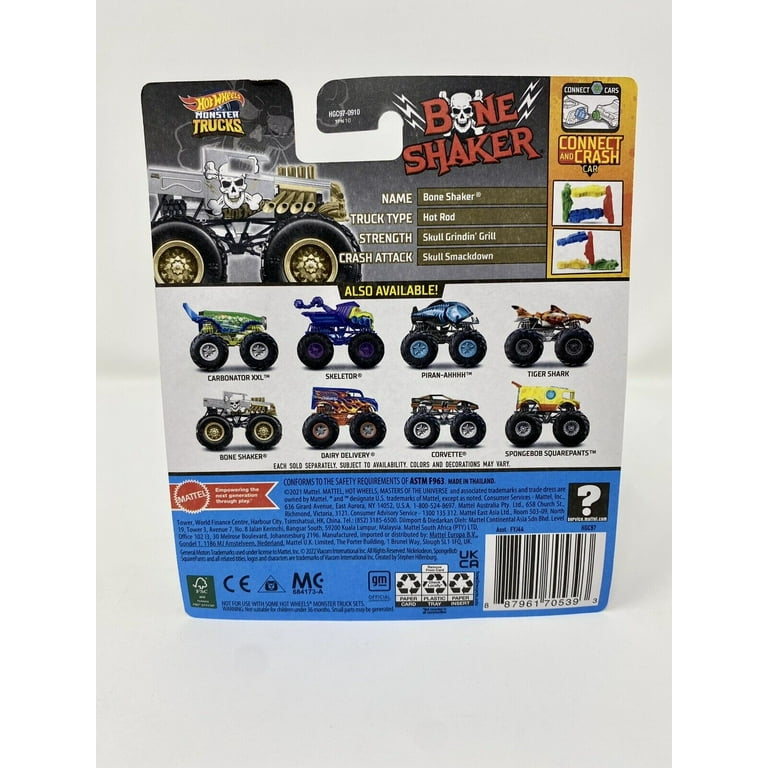 Hot Wheels Monster Trucks Silver & Gold BONE SHAKER - Walmart.com