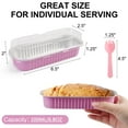 thumbnail image 3 of QKURT 50 Set Mini Cake Pans with Lids and Spoons, 6.8oz Disposable Aluminum Foil Mini Loaf Pans for Home Kitchen Supplies, Pink, 3 of 6