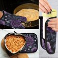 thumbnail image 5 of Yayeee Oven Mitts and Pot Holder Set of 2 Heat Resistant Kitchen Gloves Baking Hot Pad, Roses and Pearls, 5 of 5