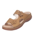 thumbnail image 3 of longantii Orthopedic Sandals for Women Slip on Non Slip Arch Support Summer Flat Sandals Wide Width Orthopedic Slippers 2026 New Vacation Beach Foam Shoes Brown, 3 of 4
