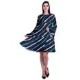 thumbnail image 2 of Moomaya Robe d'Été Fluide à Manches Longues Imprimée pour Femmes, Longueur Genou, Évasée, 2 of 6