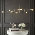 thumbnail image 4 of JONATHAN Y Ikon 63" 8-Light Modern Vintage Arm-Adjustable Iron Linear LED Pendant, Chrome, 4 of 11