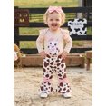 thumbnail image 3 of RUINIXCW Baby Girls Western Outfits Cow Embroidery Romper  Flared Pants Headband, 3 of 8