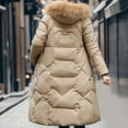 Womens Long Down Coat with Hood,Women Fashion Thicken Hooded Puffer