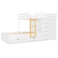 thumbnail image 5 of Harper & Bright Designs Full over Full Bunk Bed with Storage Wardrobe and Drawers, Full Size Wood Space-Saving Bunk Bed with Guardrail for Apartment, Bedroom, White, 5 of 20