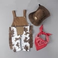 thumbnail image 2 of Fortune 3-24M Baby Boy Clothes Kids Cowboy Romper Scarf Hat Outfit Set, 2 of 6