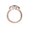 thumbnail image 2 of 1.00 Ct Brilliant Princess Cut Natural Diamond Princess Three Stone Engagement Ring for her Solid 18K Rose Gold Size 5.5, 2 of 8