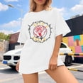 thumbnail image 5 of Graphic Tennis Tees for Women Women’s T-Shirts Oversized Graphic Tops for Casual Everyday Wear Blend Tee with Prints Comfortable Fit White M, 5 of 5